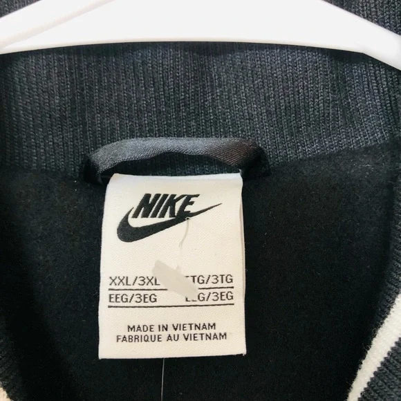 Nike Black and White Striped Collar Jacket